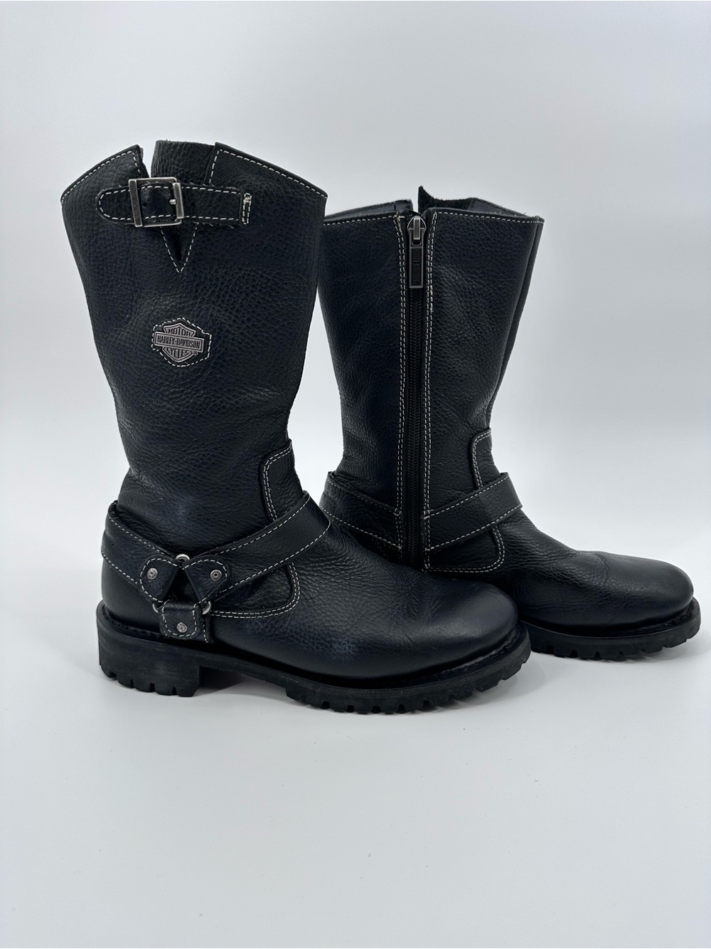 Harley-Davidson Black Leather Moto Boots - Women’s